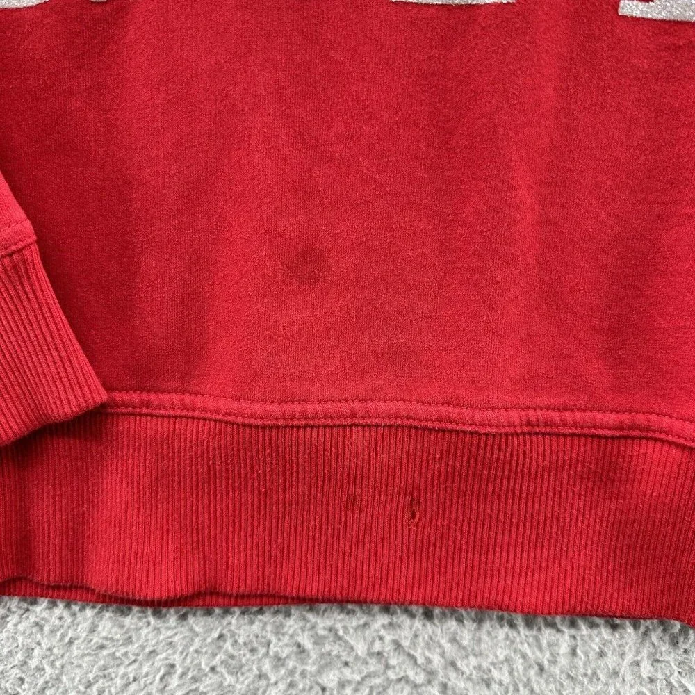 GAP‎ Sweatshirt Women's XS Red Graphic Glittered LOGO Crew Neck Sweatshirt XS